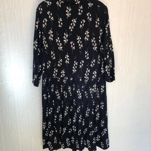 Seasalt Cornwall sustainable easy jersey flower shirt dress - size 10 US TALL - Picture 3 of 4